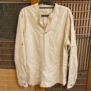 Linen cream costume cosplay shirt, period piece, dress up, sz Large